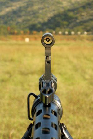 The Swiss Rifle Club uses only peep sights at a range of 300m